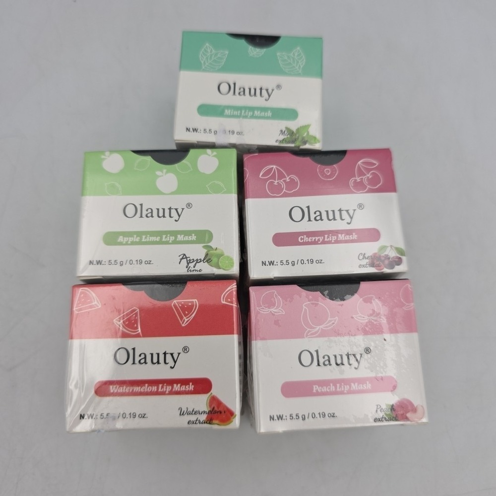 Olauty 5 PC Lip Mask  Moisturising Sleep Exfoliating Scrub 0.19 oz ea